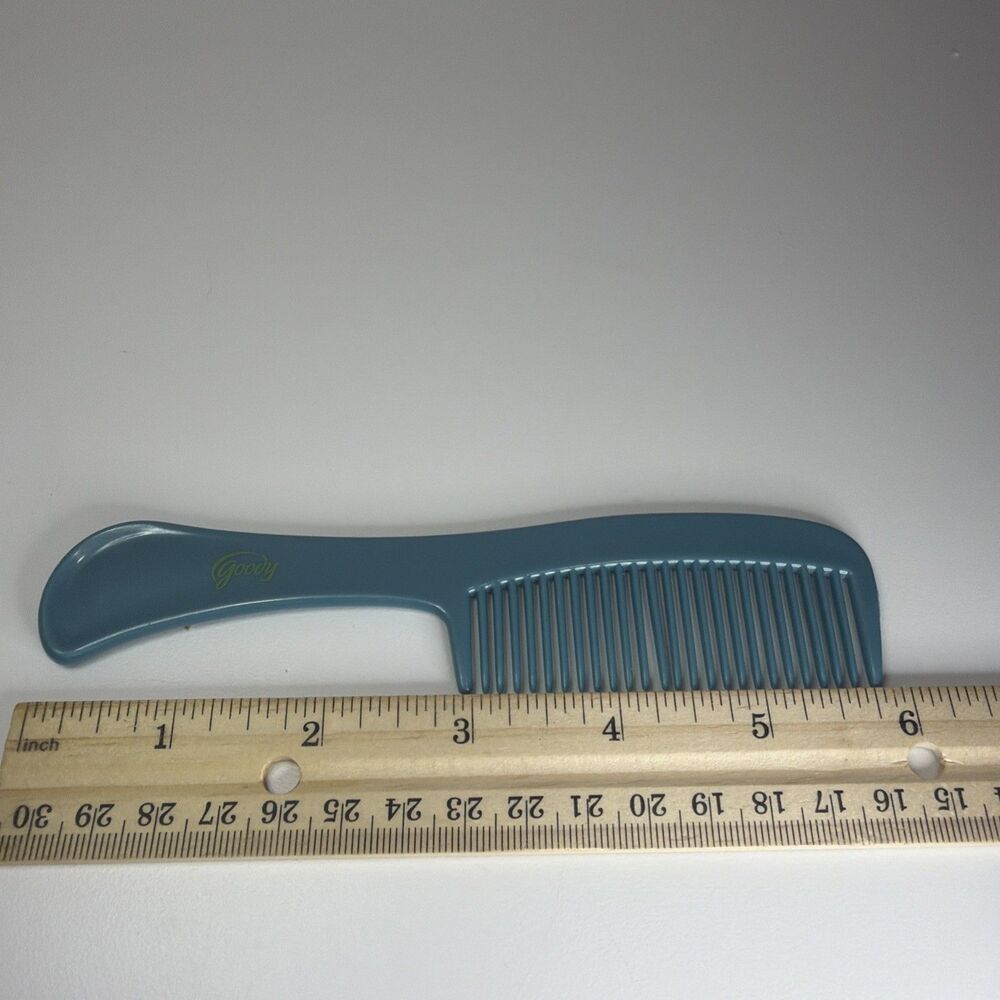 Vintage Goody Hair Super Comb Pocket Sized Detangler Teal 6” - Blue Small Brush